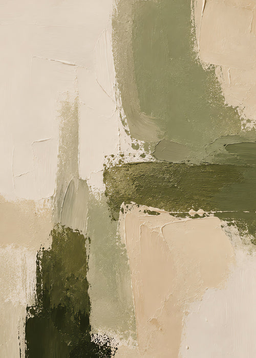 abstract in sage and sand, flat artwork