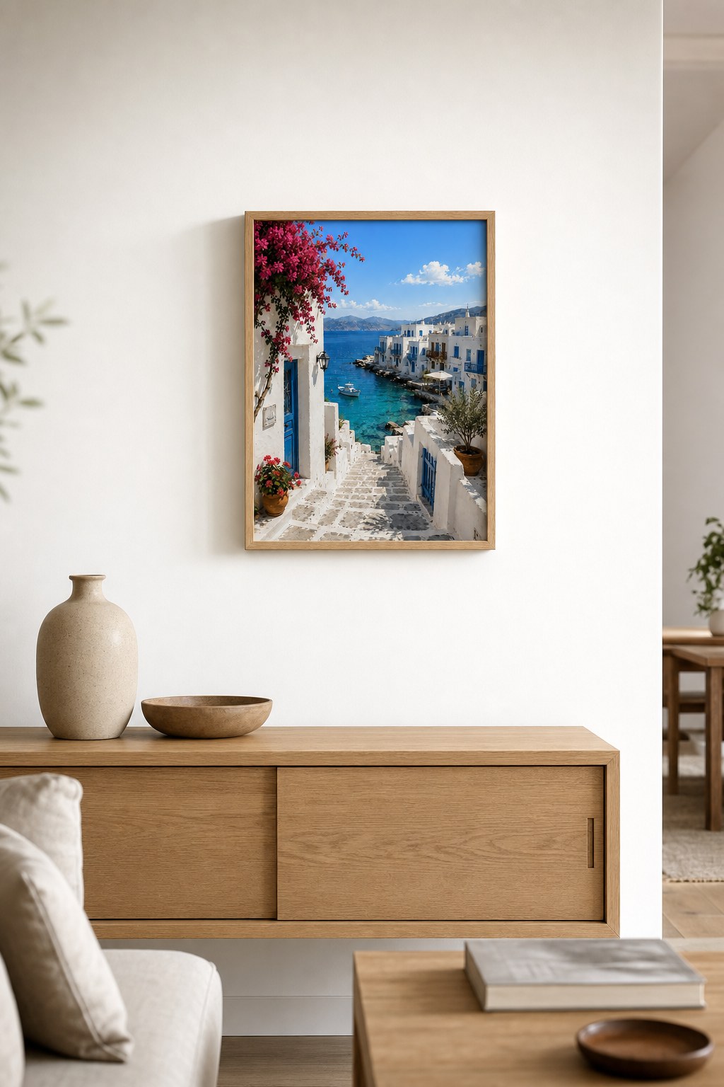 Aegean Sunlit Steps, styled interior