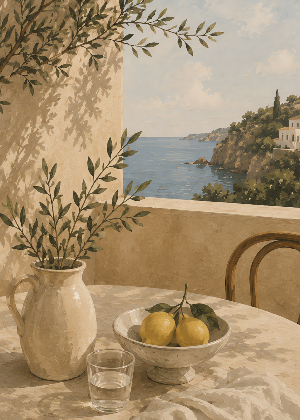 amalfi terrace, flat artwork