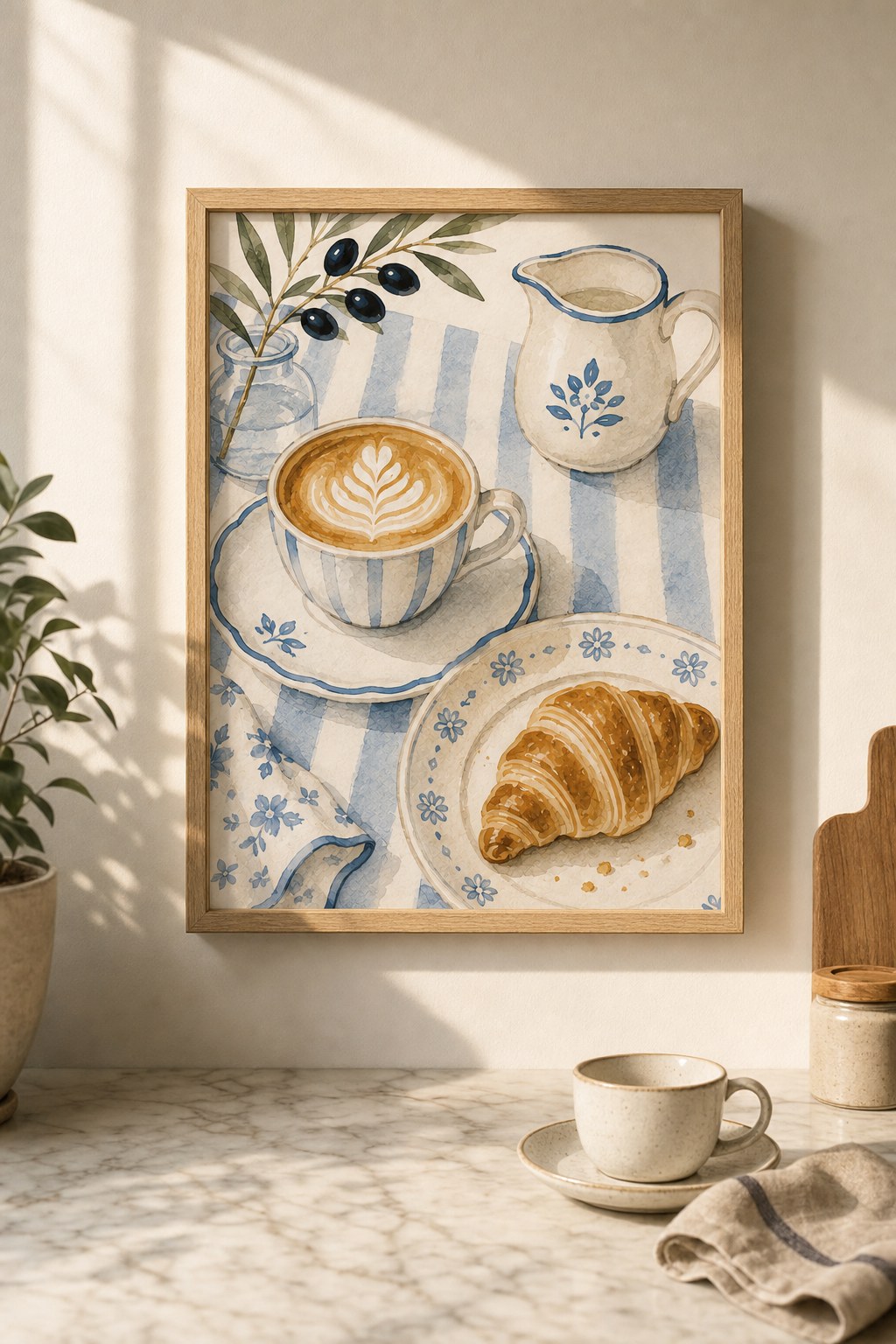 breakfast in blue, styled interior