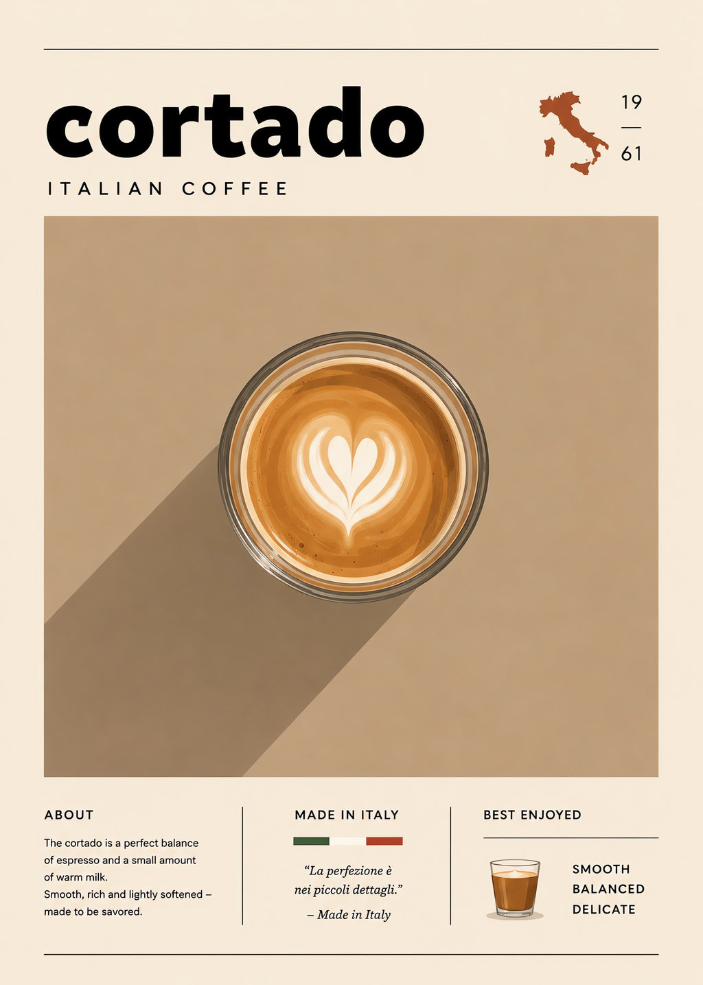 Cortado Morning Ritual, flat artwork