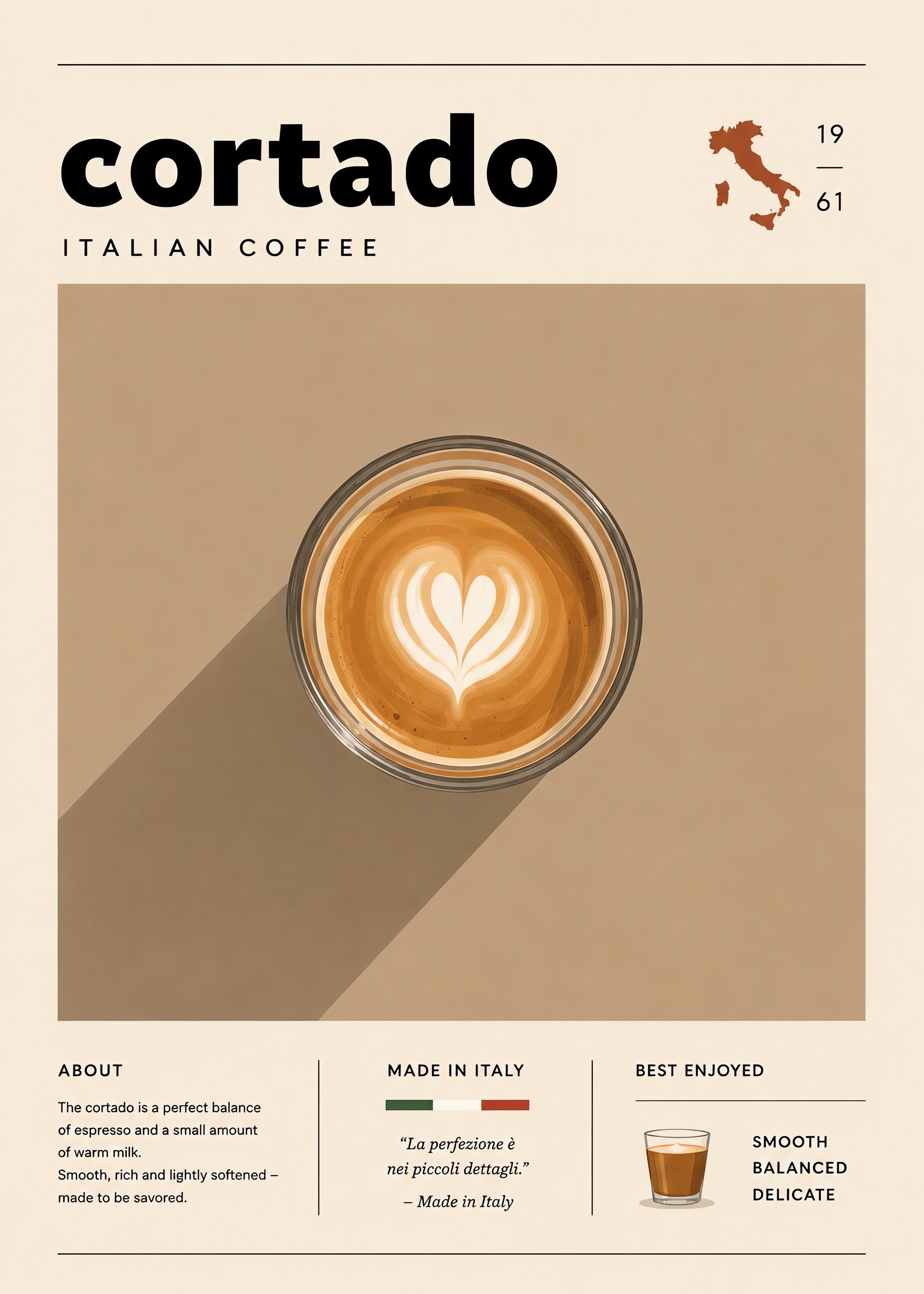 Cortado Morning Ritual, flat artwork