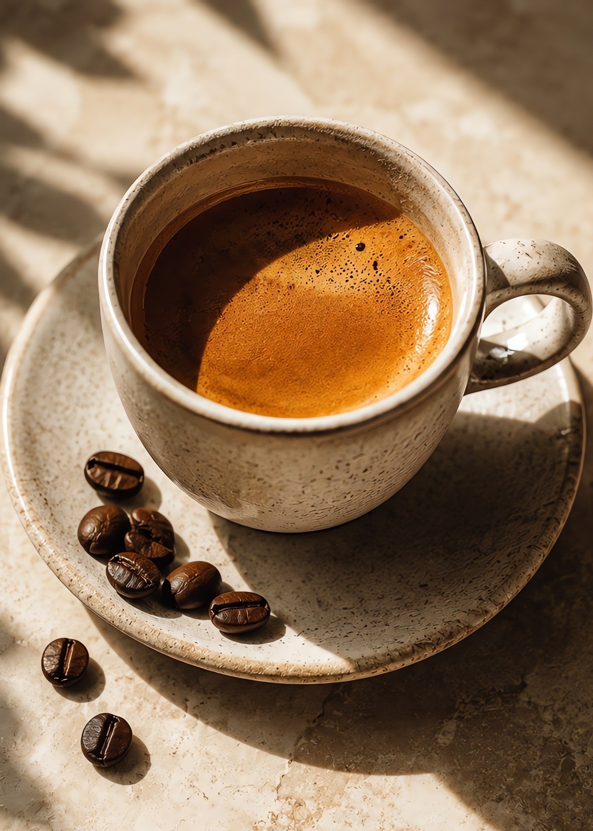 espresso in morning light, flat artwork