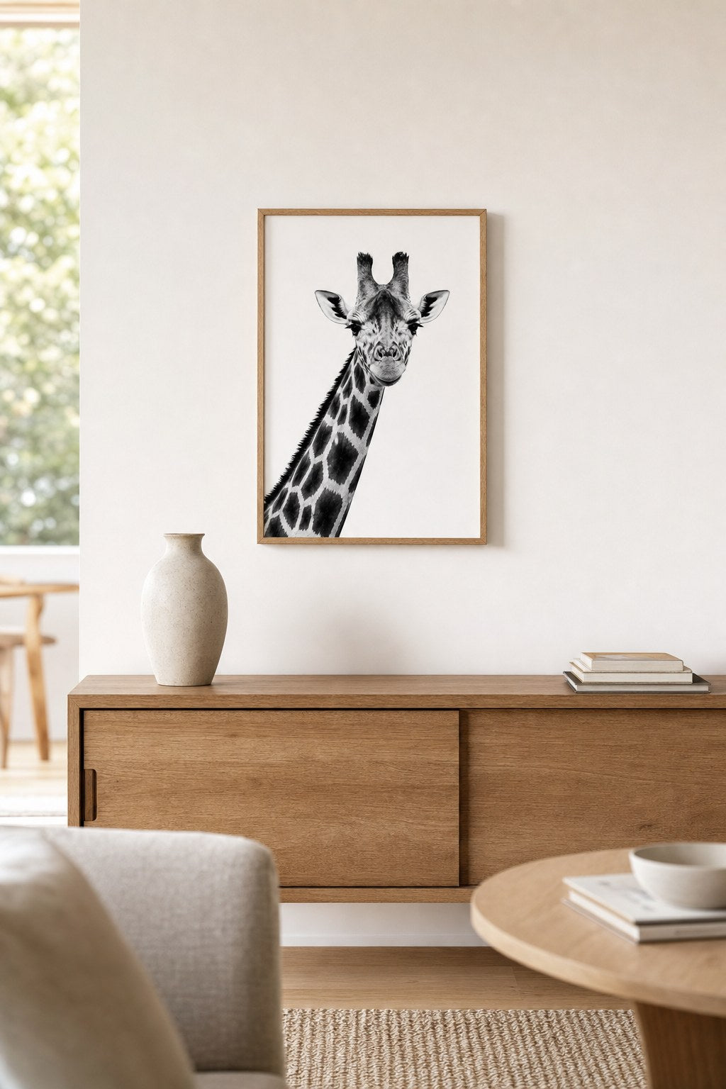 Gentle Giraffe Gaze, styled interior