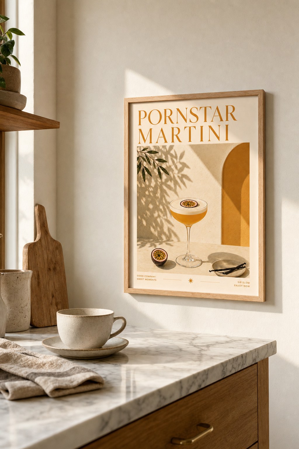 Golden Martini Hour, styled interior