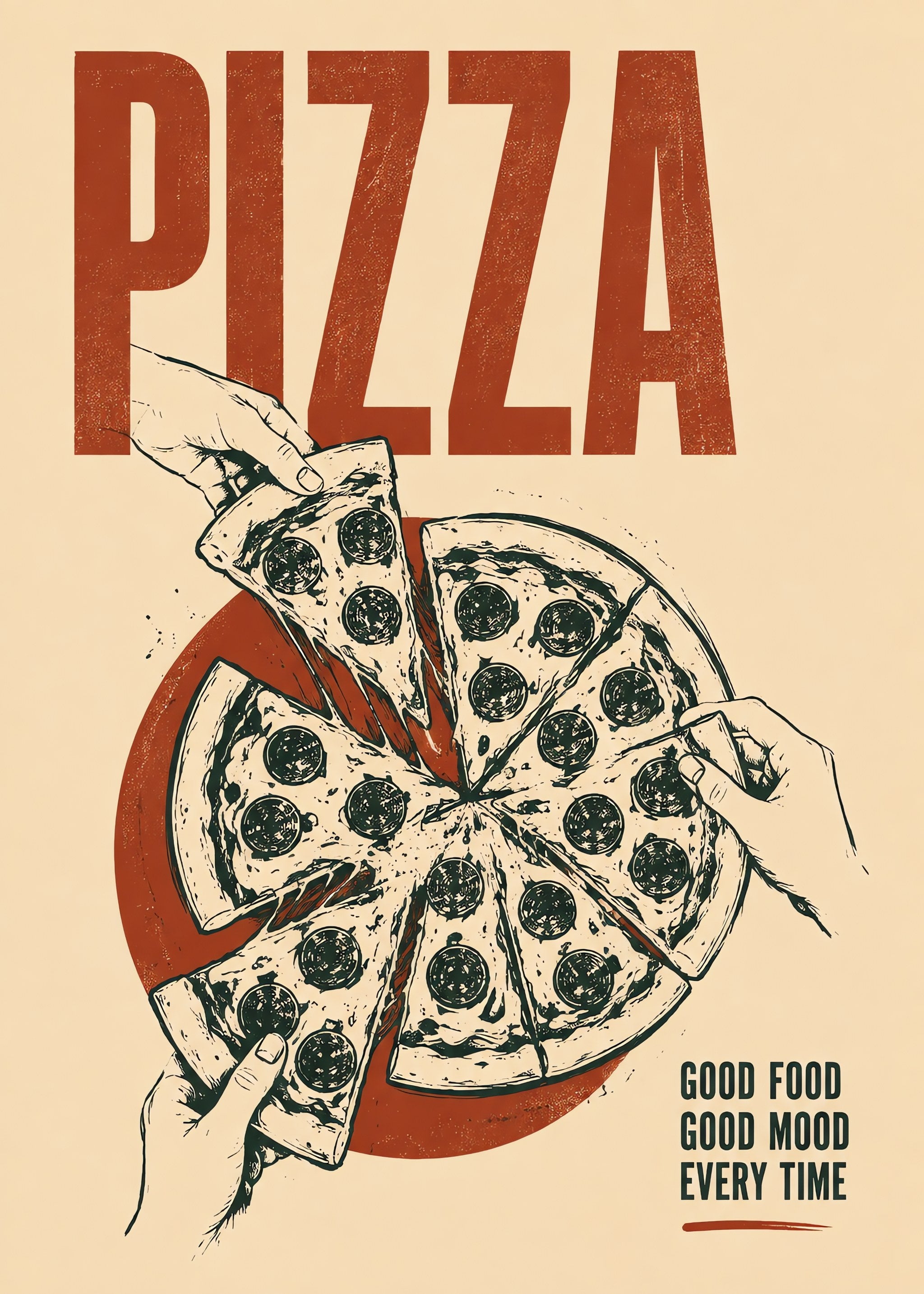 Good Mood Pizza, flat artwork
