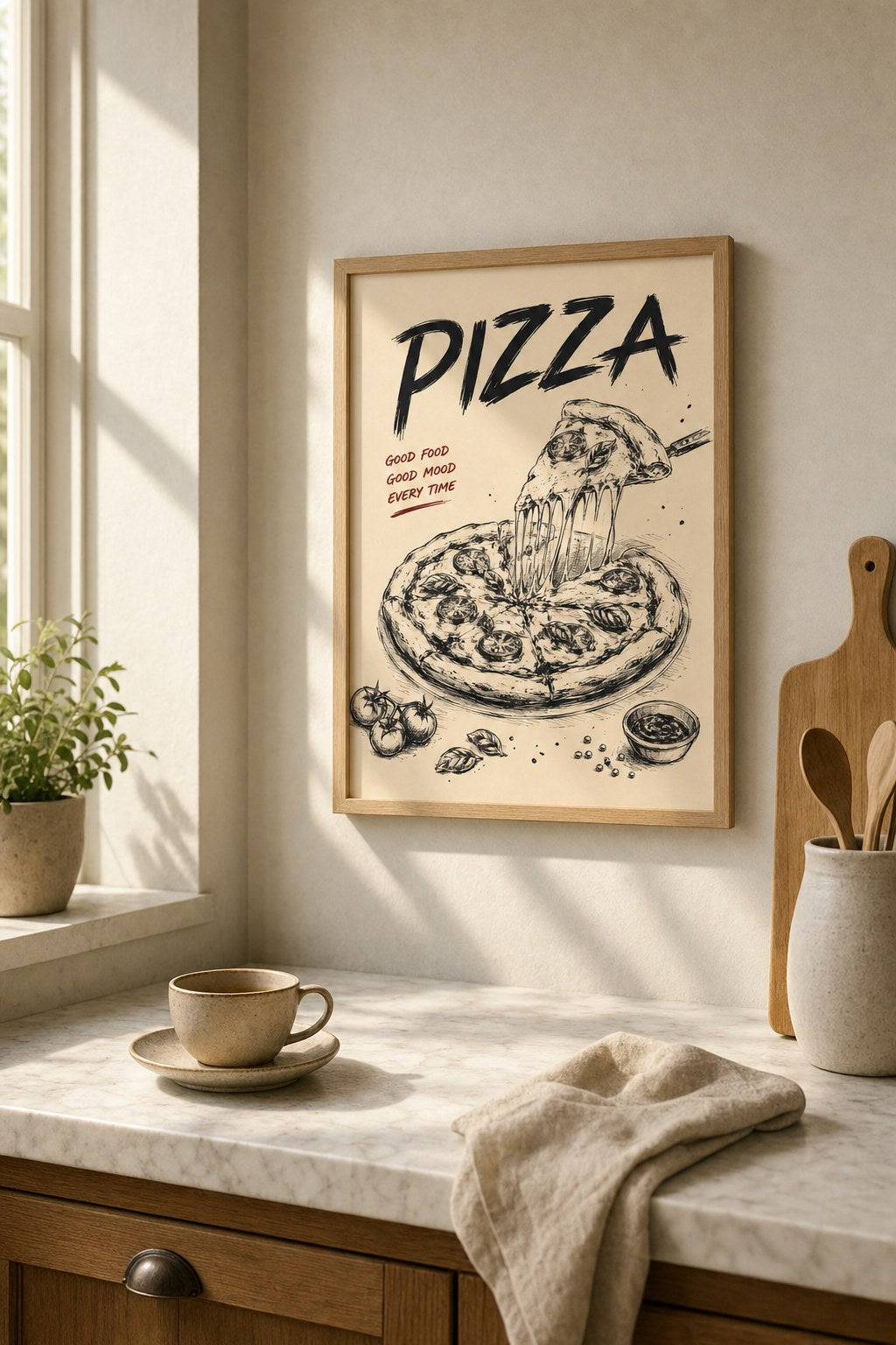 Good Mood Pizza, styled interior