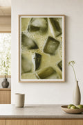 iced matcha close up, styled interior