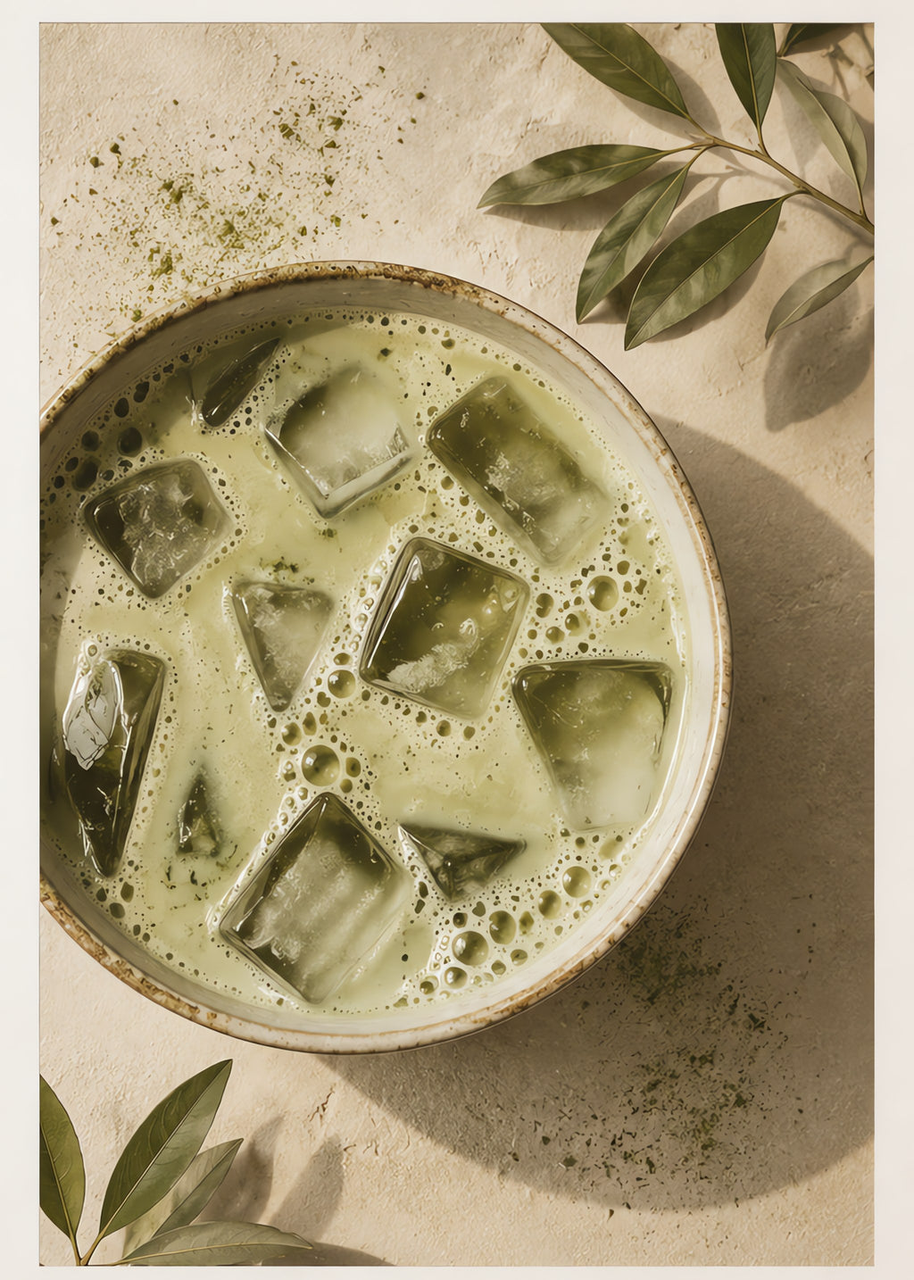 iced matcha, flat artwork