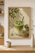 Iced Matcha in Watercolor, styled interior