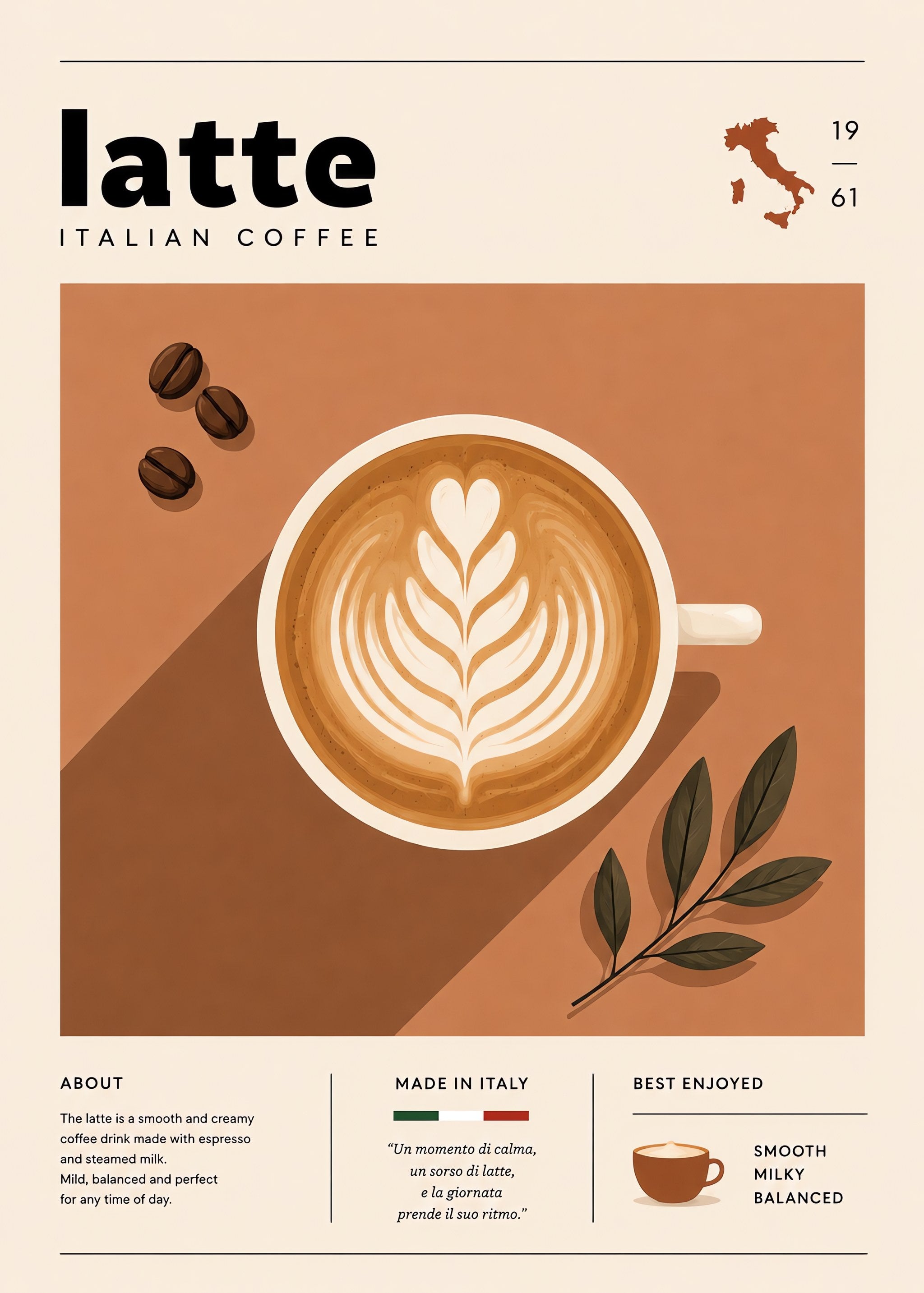 Italian Latte Moment, flat artwork