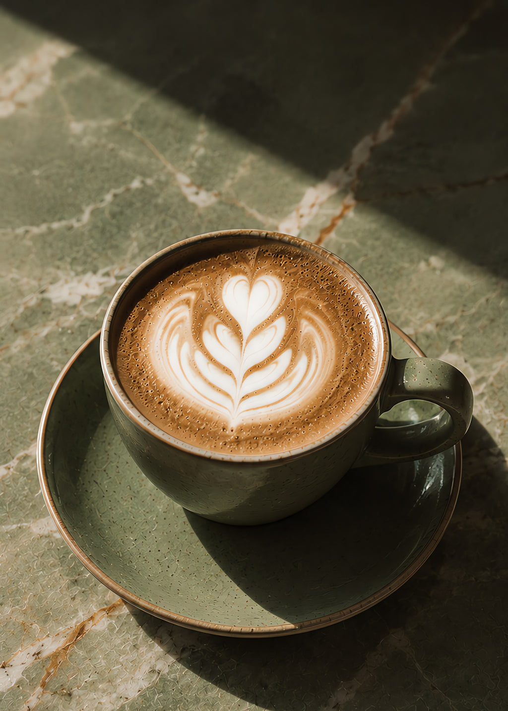 latte on marble, flat artwork