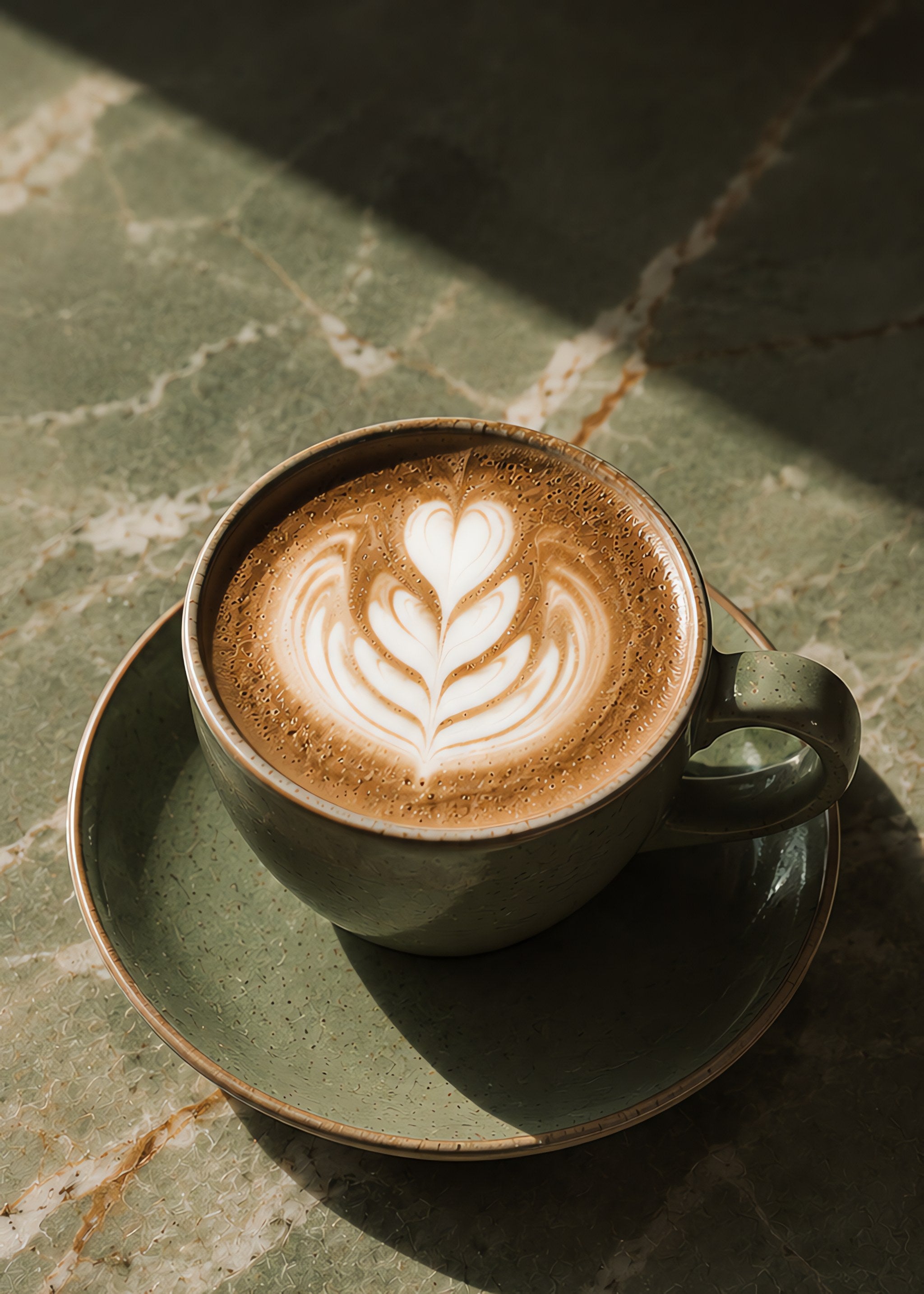 latte on marble, flat artwork