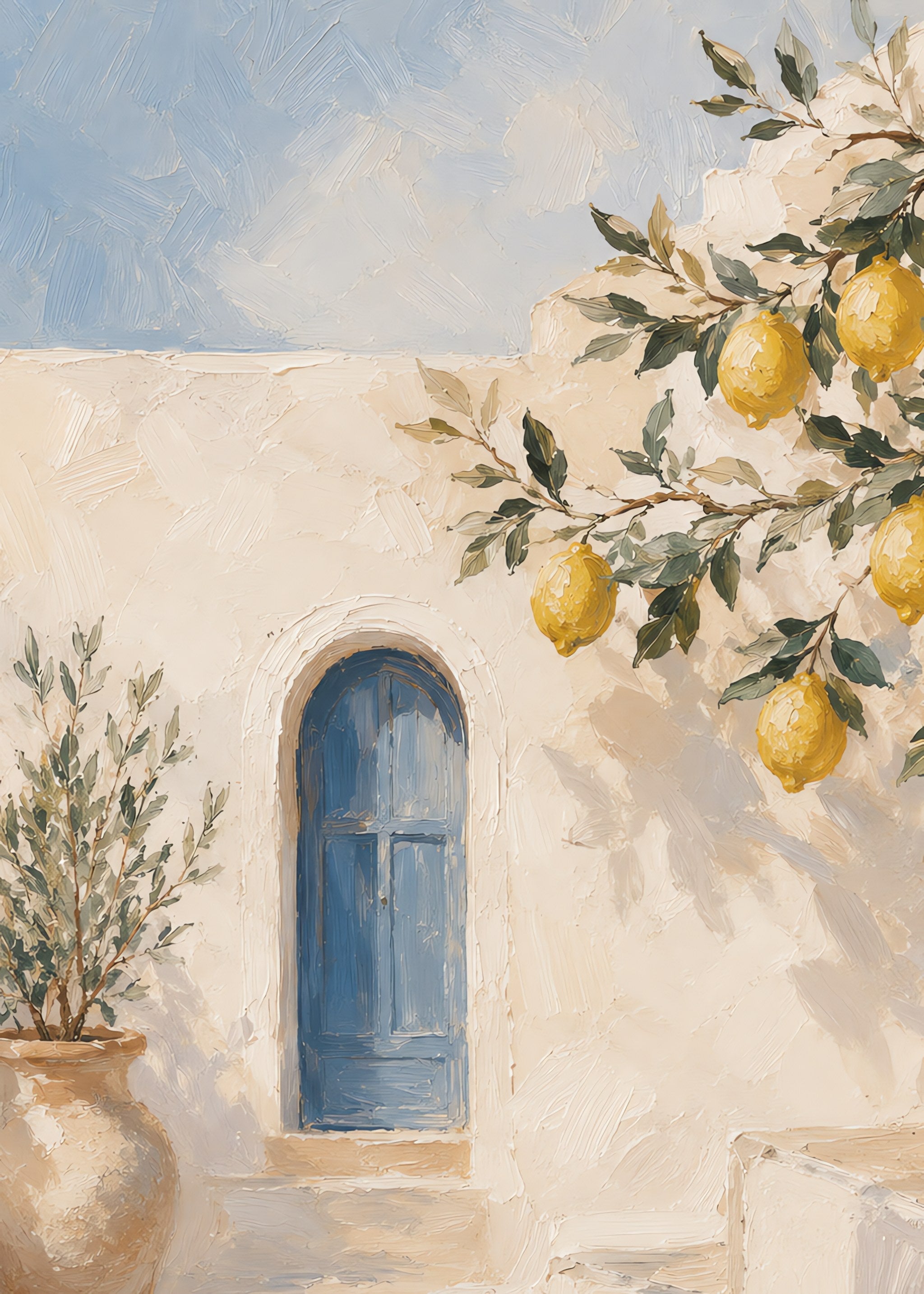mediterranean doorway, flat artwork