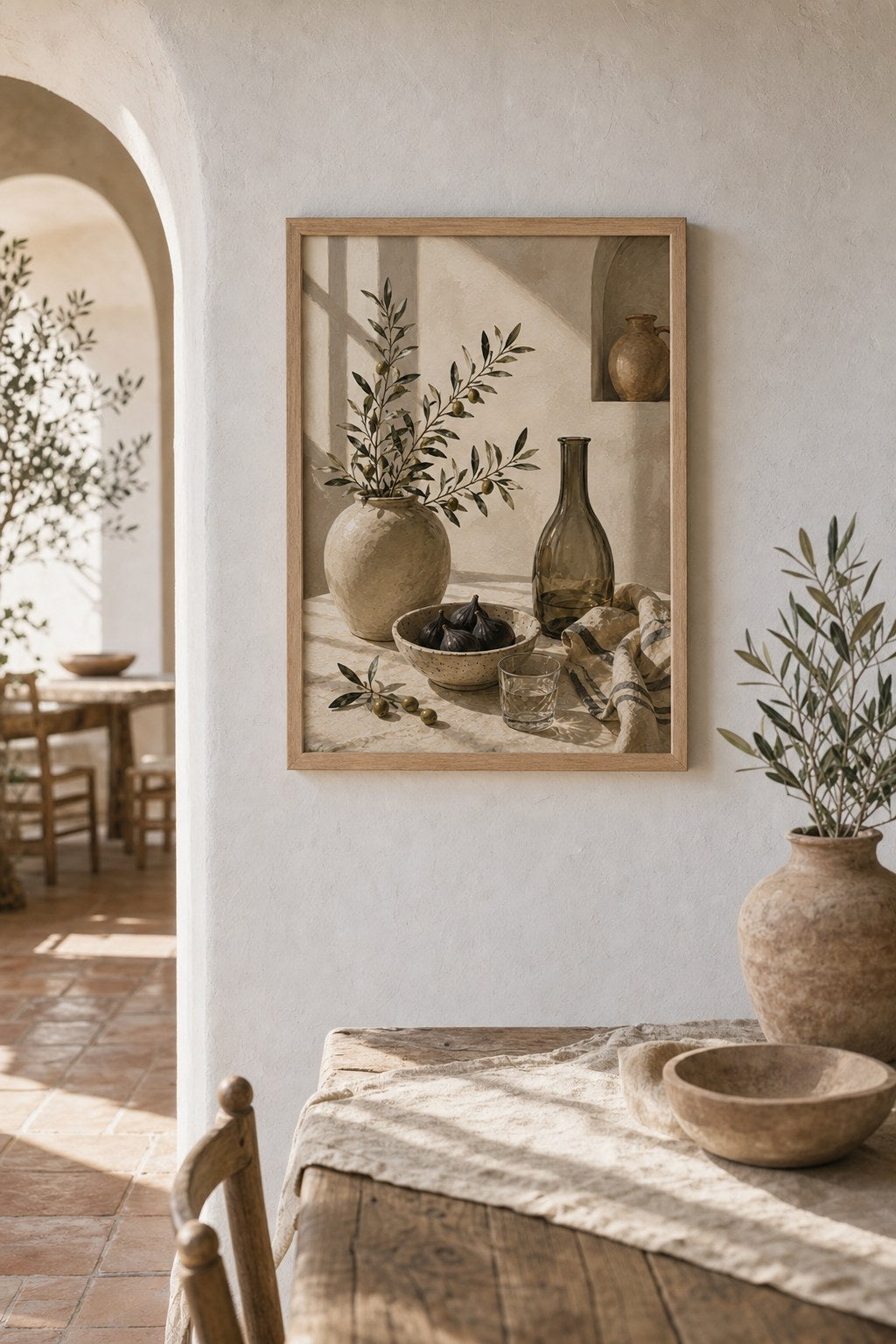 mediterranean still life, styled interior
