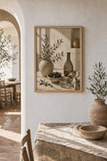 mediterranean still life, styled interior