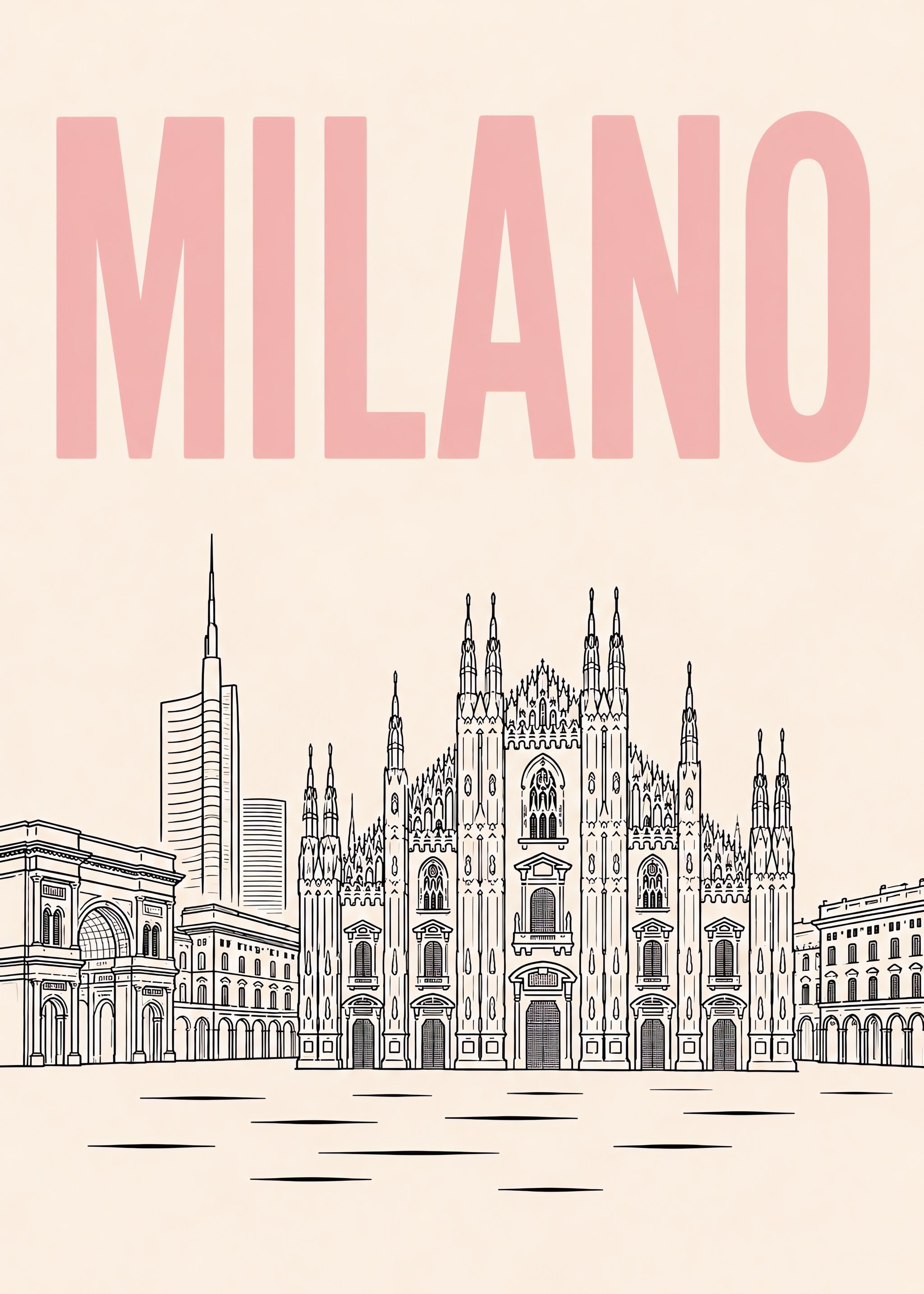 Milano Cathedral Lines, flat artwork