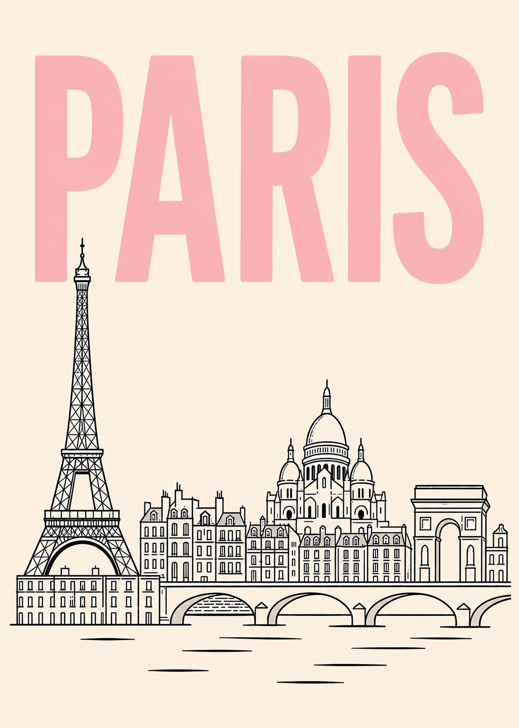 Paris Skyline Dreams, flat artwork