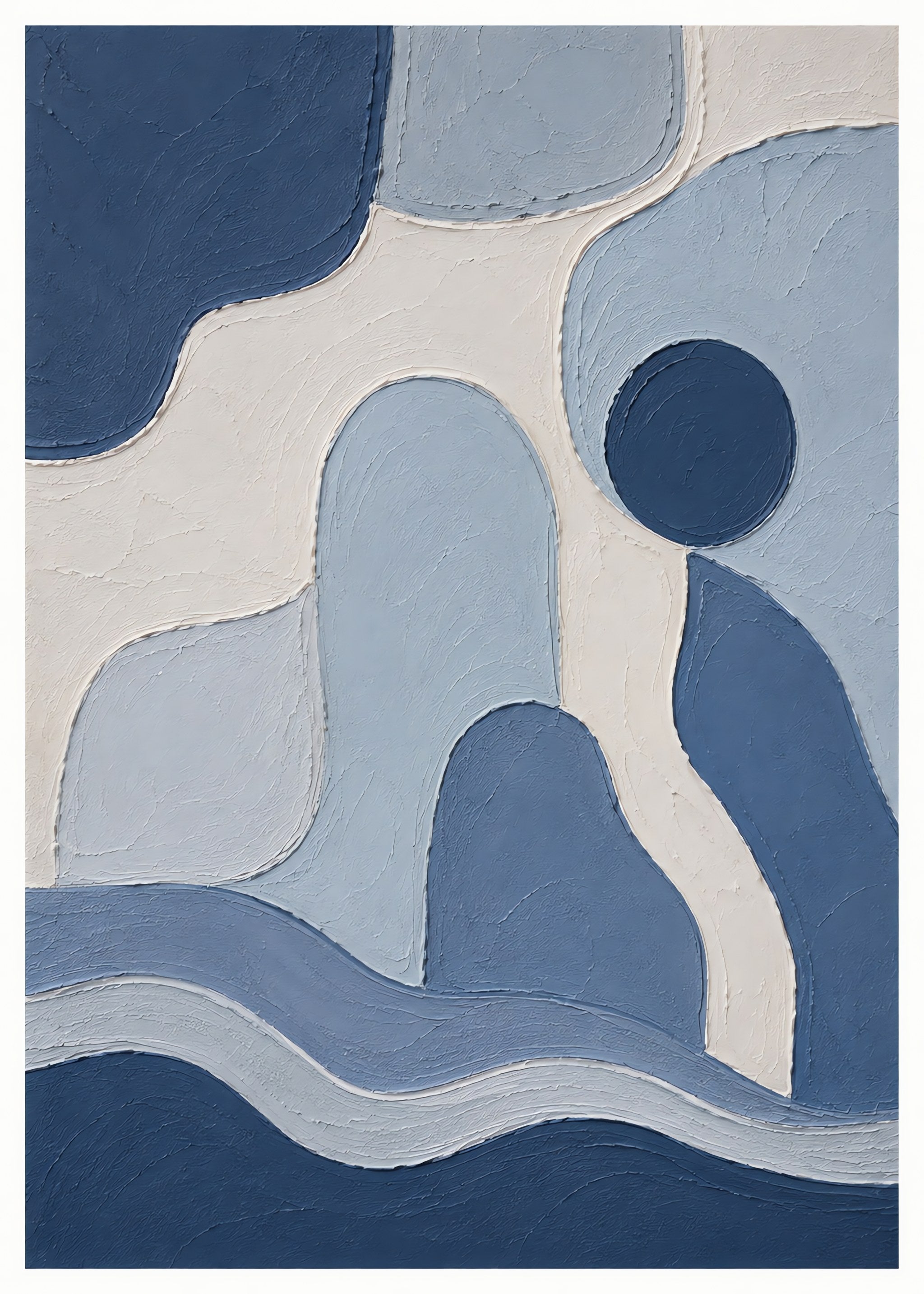 Quiet Blue Pathways, flat artwork