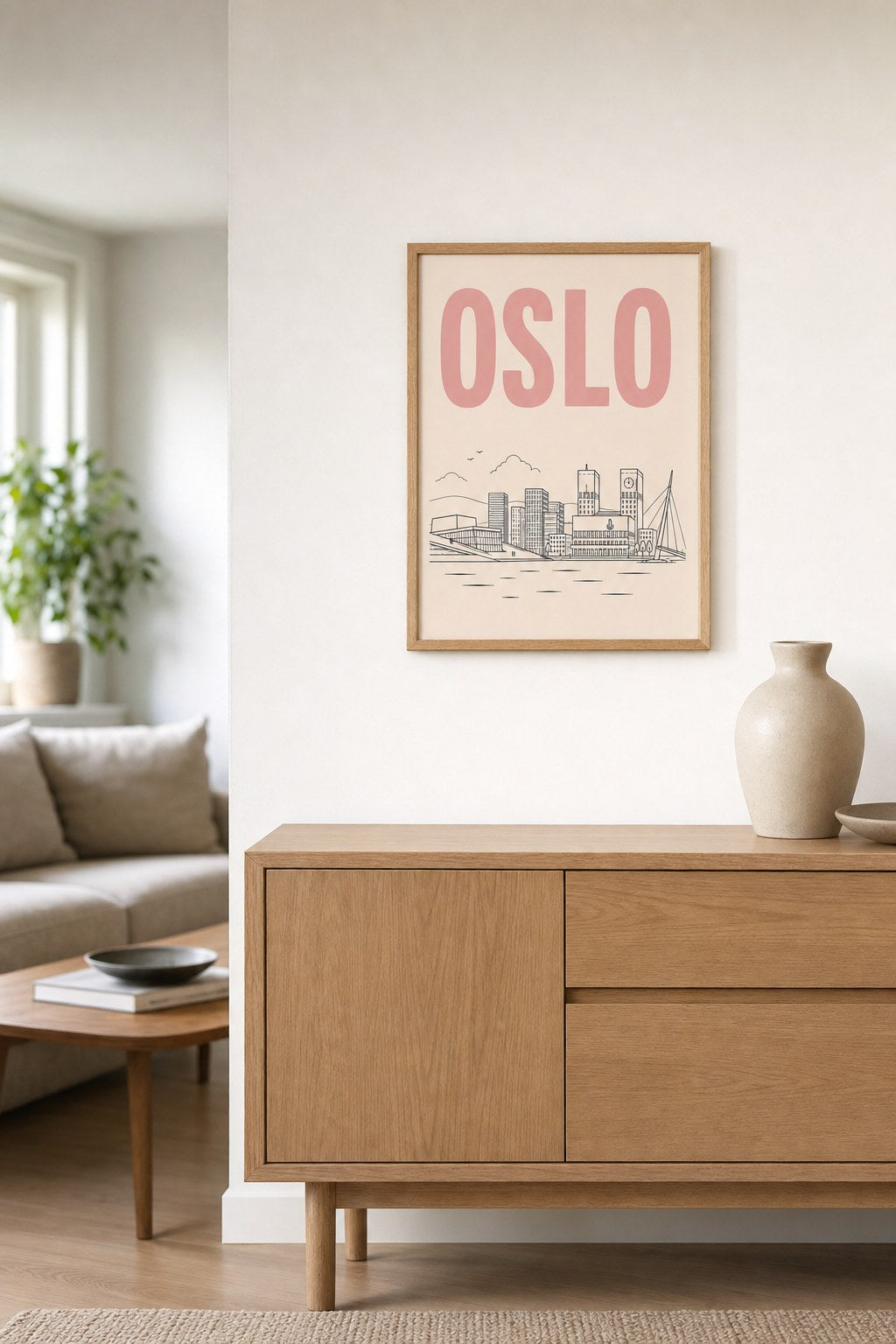 Soft Oslo Skyline, styled interior