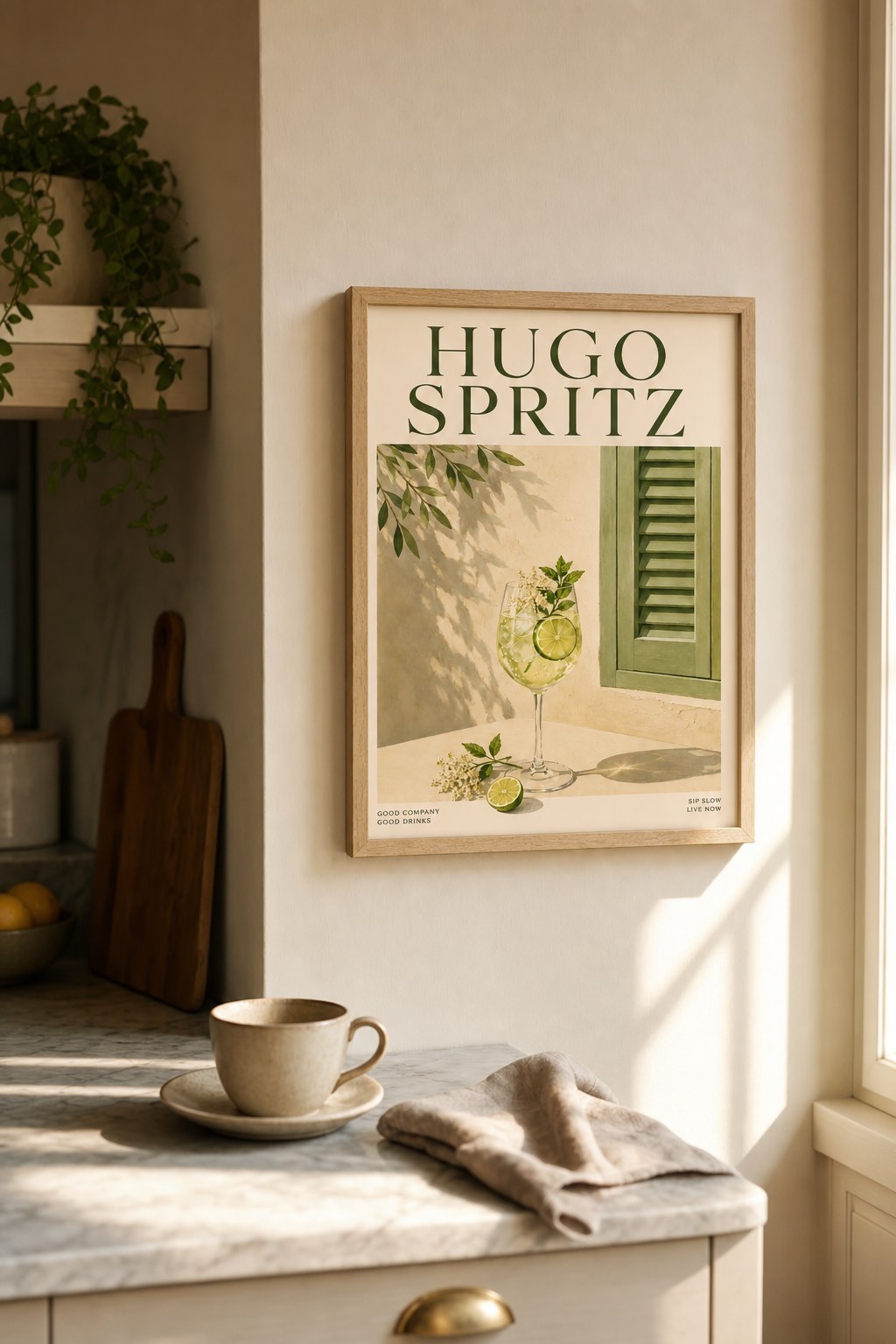 Sunlit Spritz Hour, styled interior