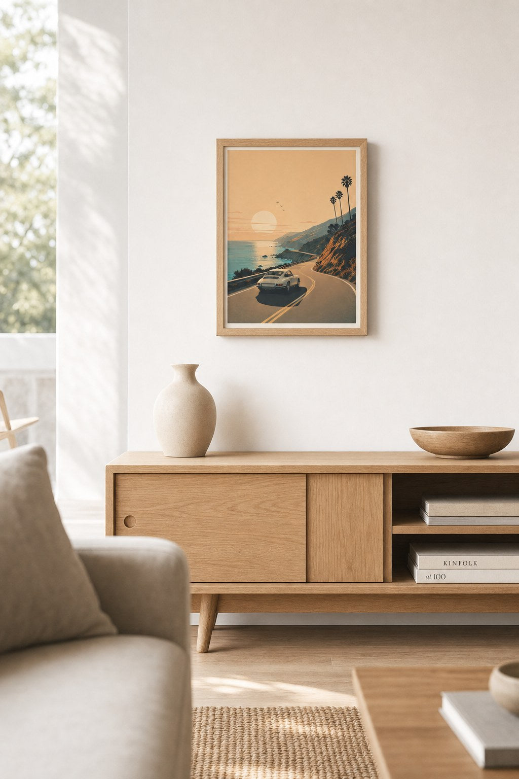 Sunset Coastal Drive, styled interior